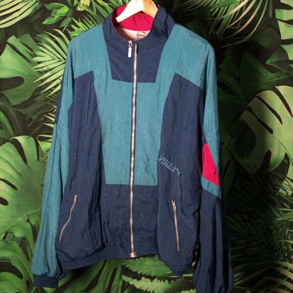 VINTAGE 90's PUMA SPORT JACKET ZIP UP STREETWEAR MENS XL - Picture 1 of 10